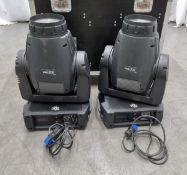 2x Martin MAC 700 Wash moving heads in flight case with Omega brackets, bonds and 16A plugs