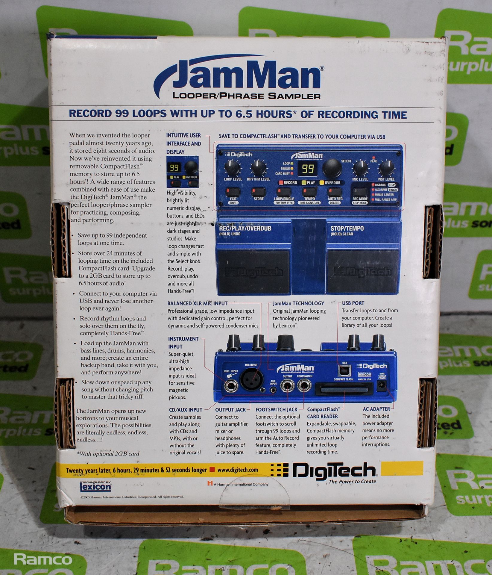 Digitech JamMan looper / phrase sampler with power supply and memory card - Image 7 of 7