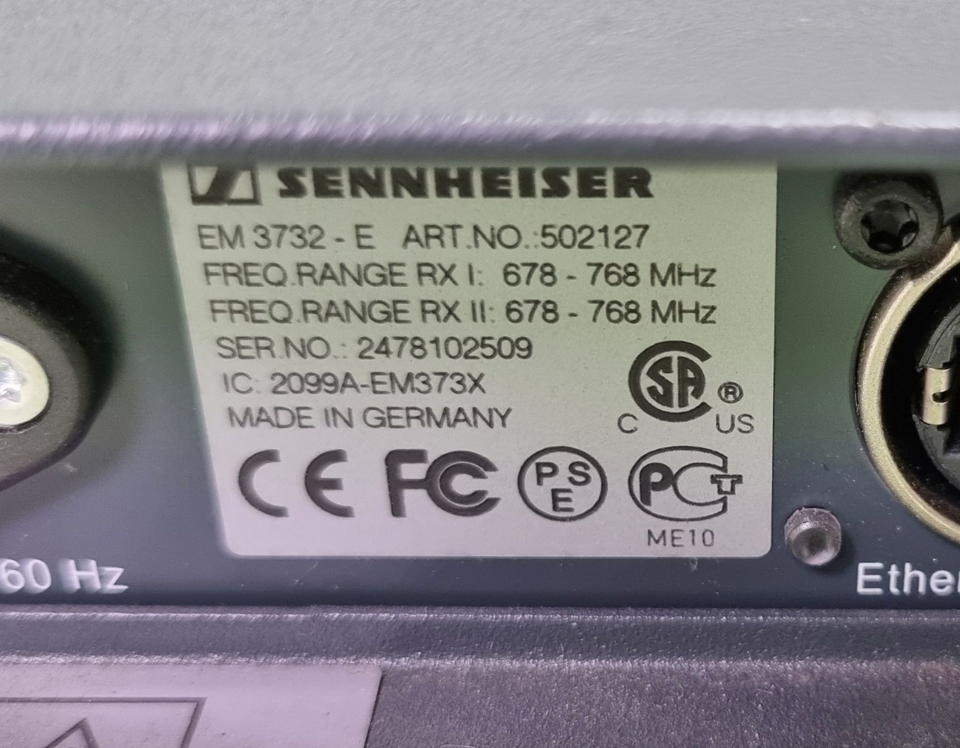 Sennheiser EM3732 Range E Receiver two channel radio mic receiver - 614-798 MHz - Image 9 of 9