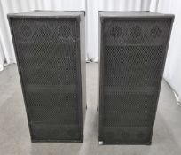 2x Mach M182R sub speakers with castors - each cab 2 x 18in, NL4 connectors