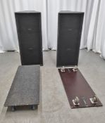 2x Mach M156R speakers with dollies - 2 x 15in, 1 x 2in, NL4 connector and full range