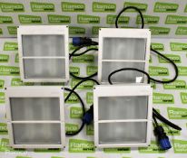 4x Gewiss moulded IP65 uplighters with 2 x 18W PL lamp and 16A plug