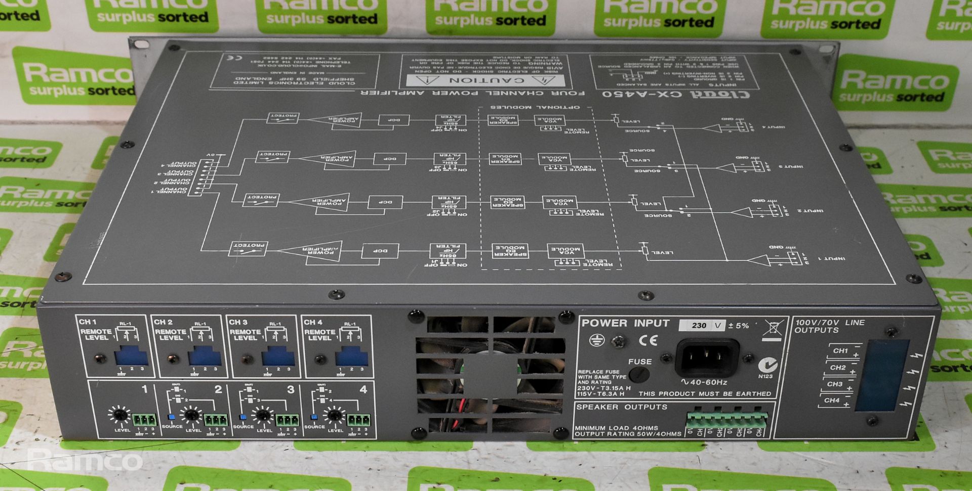 2x Cloud CX-A450 4-channel power amplifiers - Image 9 of 11