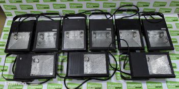 9x Slimline flood lights 150W metal halide with lamp