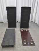 2x Mach M156R speakers with dollies - 2 x 15in, 1 x 2in, NL4 connector and full range