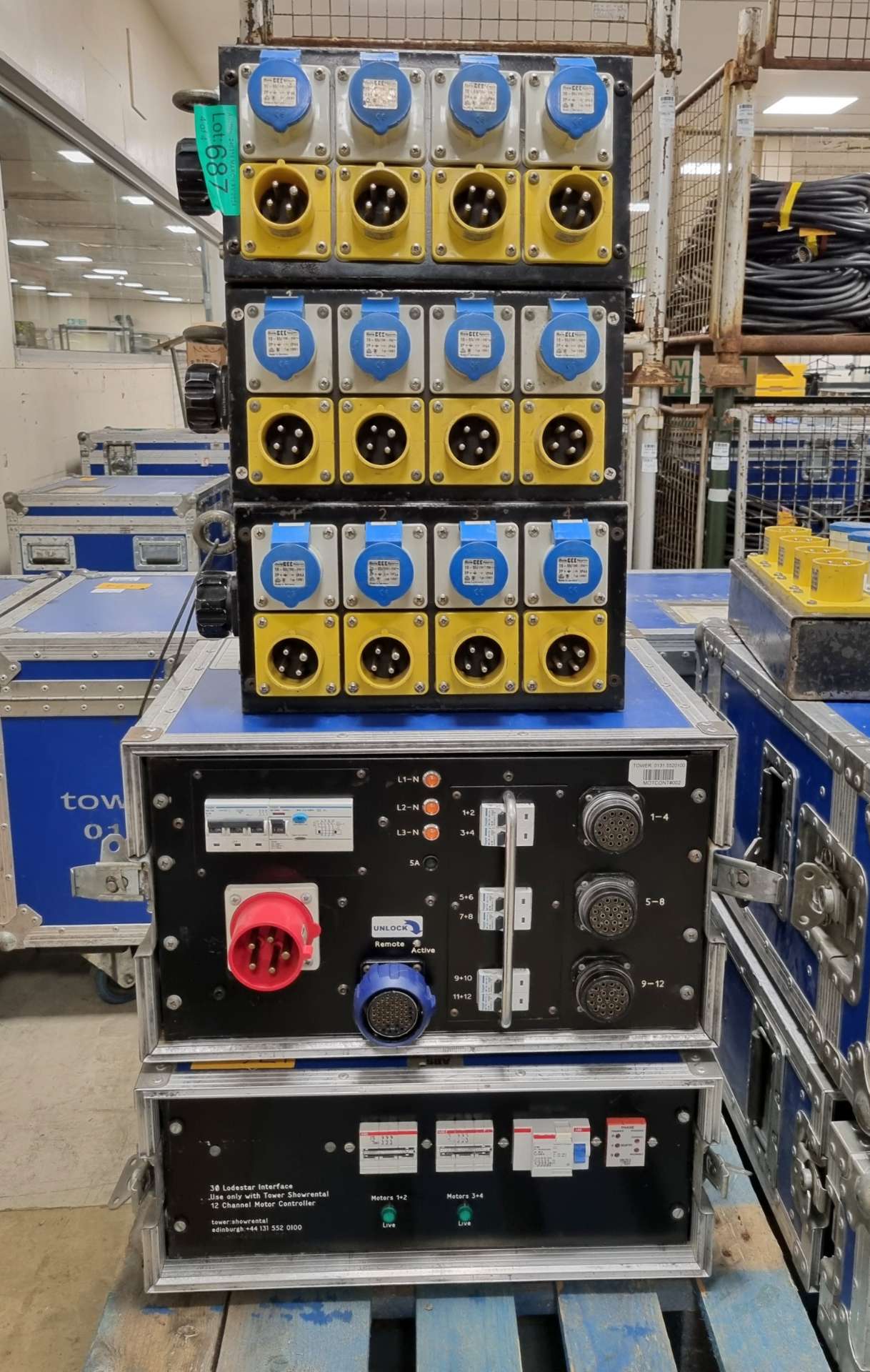 Chain hoist controller for 12x 1 phase and 4x 3 phase hoists with ...
