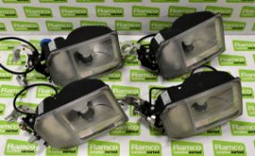 4x 70W Sodium moulded flood lights with clamp, lamp and 16A plug