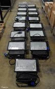 15x 400W metal halide flood lights with 16A plugs and spare lamps