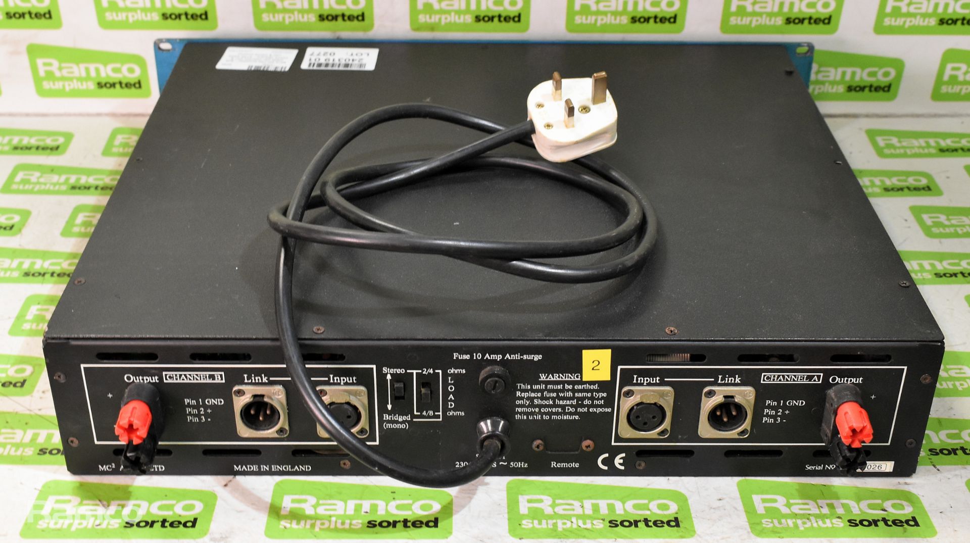 MC2 MC750 amplifier - 625 watts per channel into 8 Ohms (stereo) - 2150 watts into 8 Ohms (mono) - Image 3 of 4