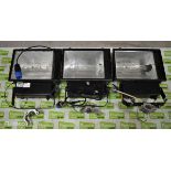 3x 400W sodium flood lights