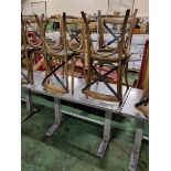 4x Wooden restaurant chairs, Metal table - W 1200 x D 690 x H 760 mm
