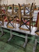 4x Wooden restaurant chairs, Metal table - W 1200 x D 690 x H 760 mm