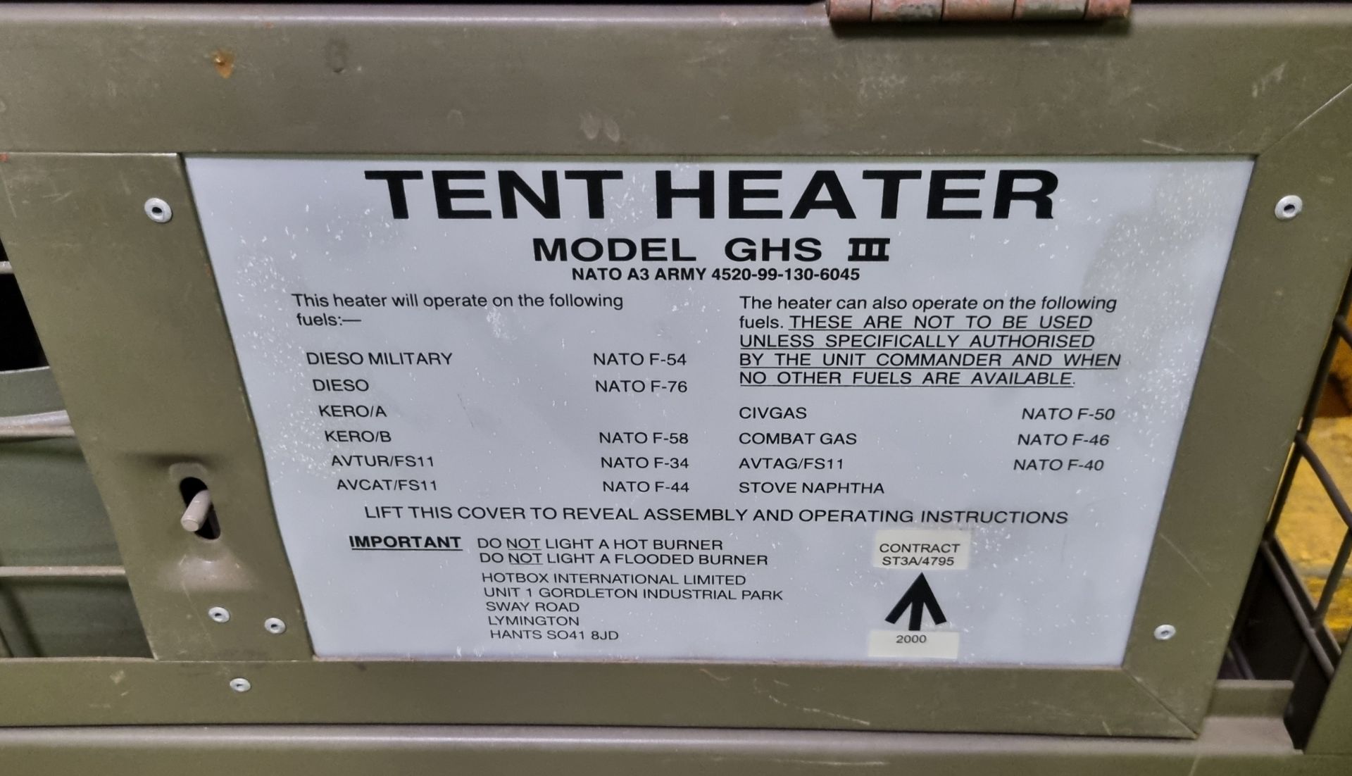 Tent Heater Model GHS 3 - see pictures for accessories - Image 2 of 7