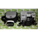 Canon EOS SD Mark IV(WG) digital camera and charger, Samsung VP-DX10 / XEU camcorder