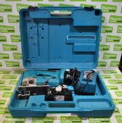 Makita 4334D cordless jigsaw with 2x 18V 2.5Ah batteries, DC1804F battery charger and case