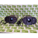 2x Martin DC2 Mania Fire Effect light projectors with lamps, 13A mains cables