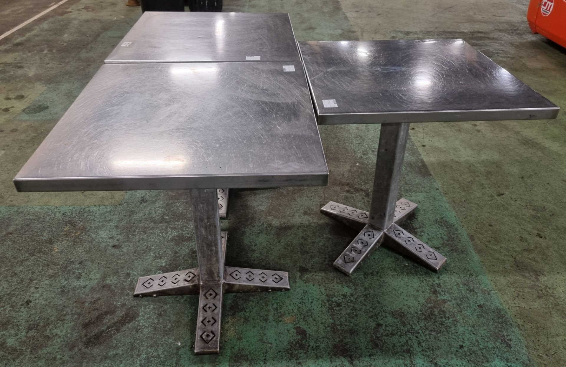 3x Square metal tables - W 700 x D 700 x H 750 mm - Bild 5 aus 5