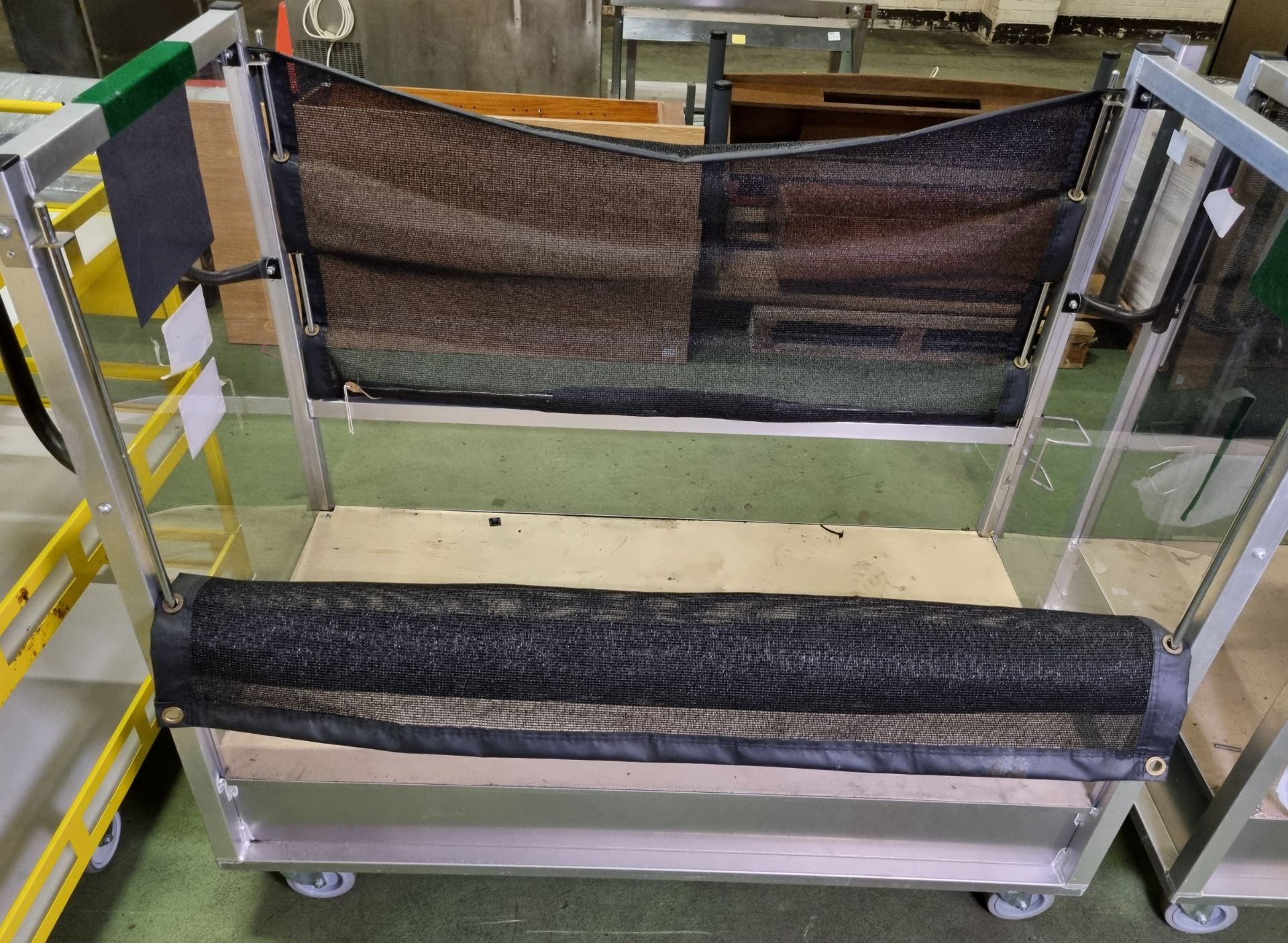Metal trolley with mesh curtains - W 1500 x D 750 x H 1400mm - Image 3 of 4