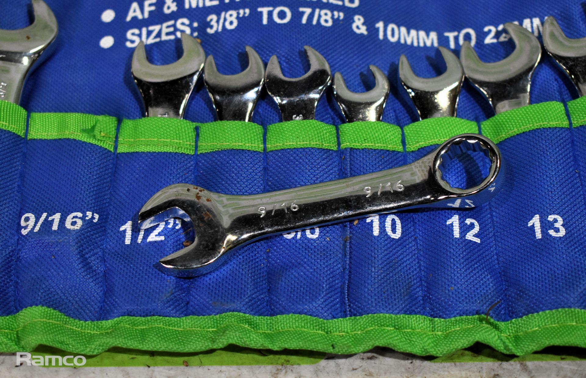 2x 16 Piece stubby spanner sets, 6x Twin pack 4.5m ratchet tie downs, 4x Green Jem ratchet straps - Image 3 of 7