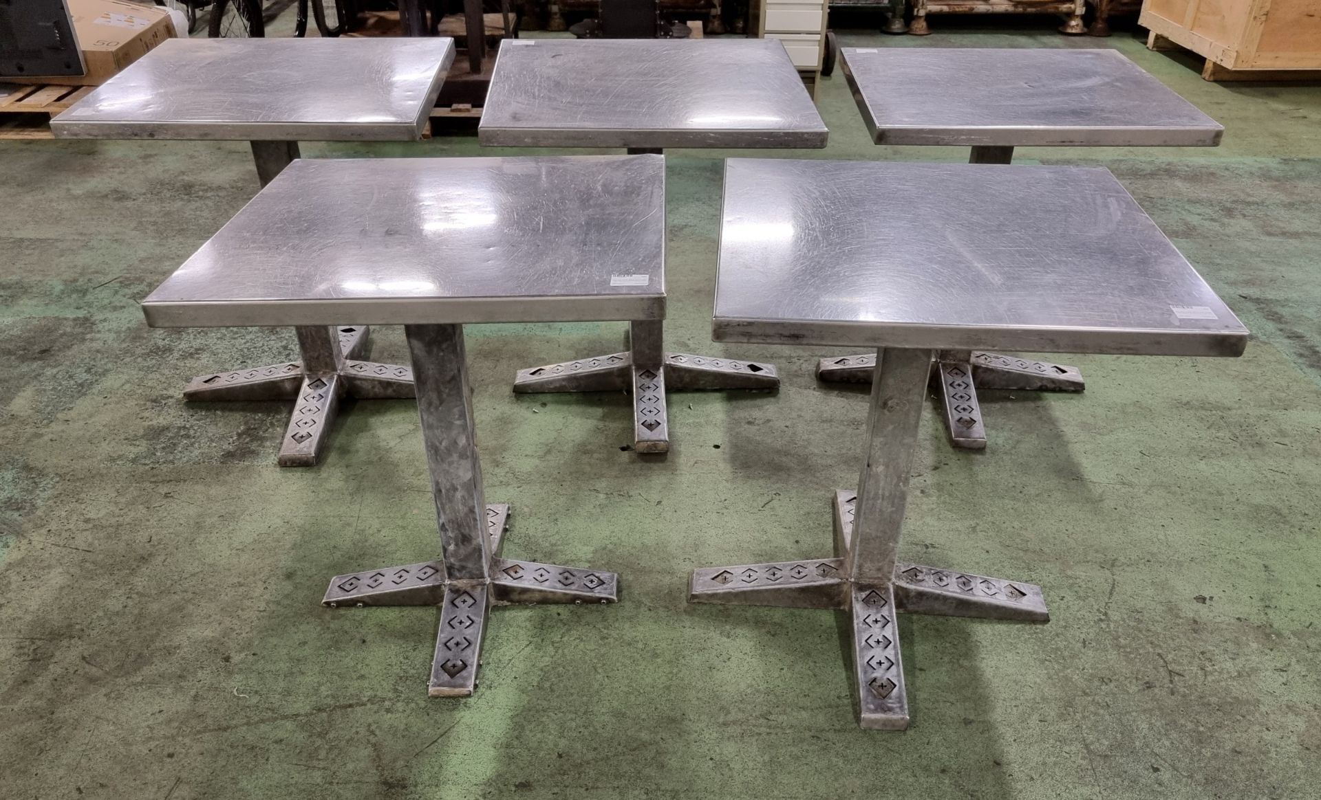 5x Square metal tables - tops are loose - W 700 x D 700 x H 750 mm - Bild 4 aus 7