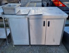 Stainless steel double door cabinet - L 1420 x W 970 x H 960mm