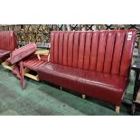 Red leather padded bench seating