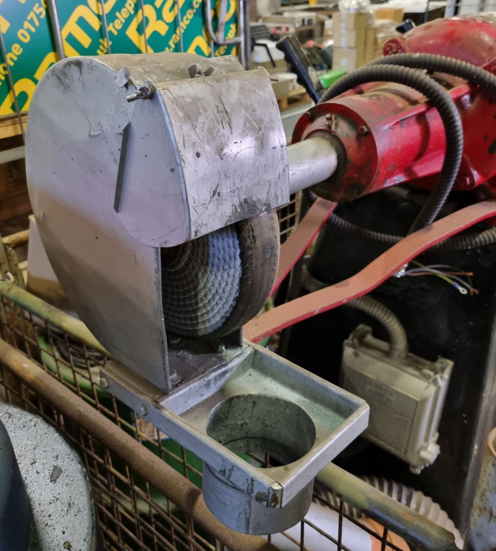 Canning pedestal twin-wheel grinder and buffing machine with AEG extractor unit and trolley - Image 5 of 9