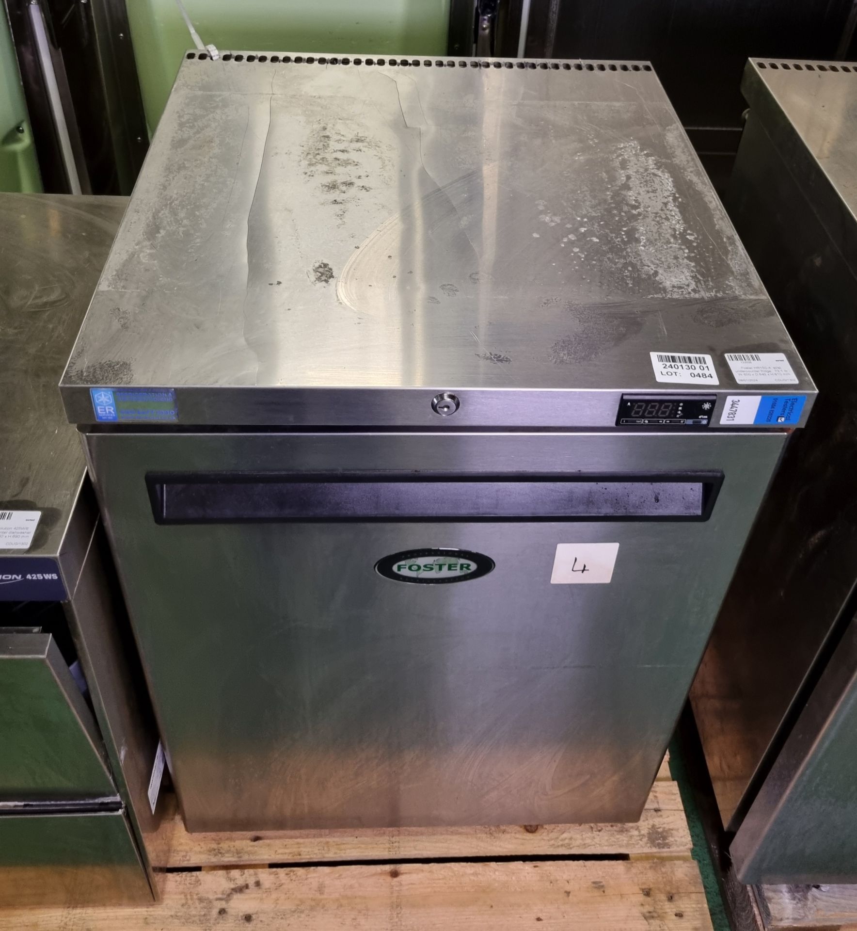 Foster HR150-A stainless steel undercounter fridge, 73.1 ltr - W 600 x D 640 x H 810 mm - Bild 2 aus 4