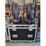 2x Martin MAC 700 Profile moving heads in flight case with Omega brackets, bonds and 16a plugs