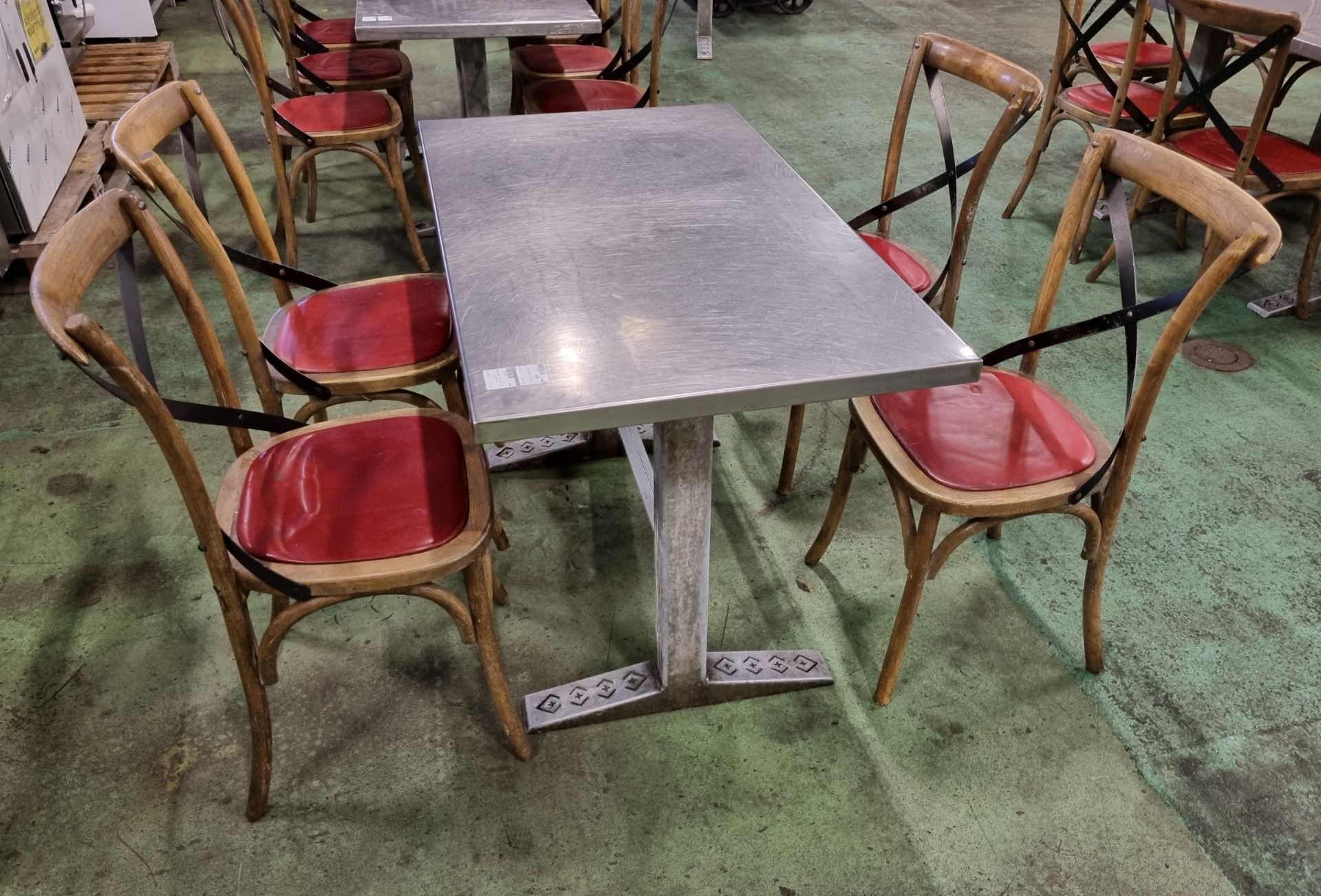 4x Wooden restaurant chairs, Metal table - W 1200 x D 690 x H 760 mm - Image 5 of 5