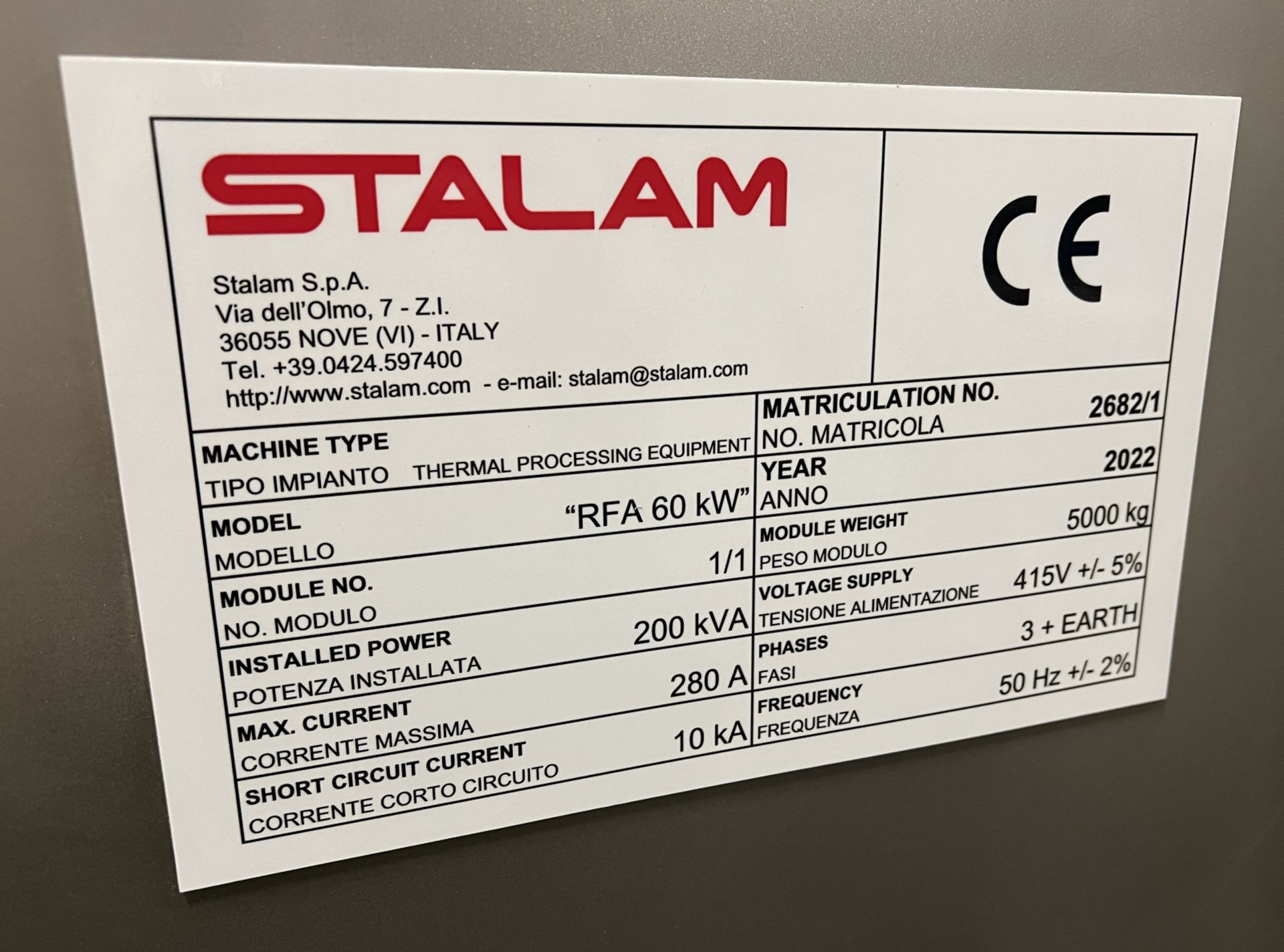 Stalam Radio Frequency Dryer – model RFA 60kW - Full details in the description - Bild 57 aus 71