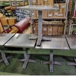 3x Square metal tables - W 700 x D 700 x H 750 mm