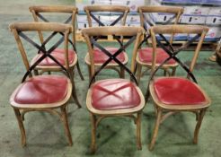 6x Wooden restaurant chairs