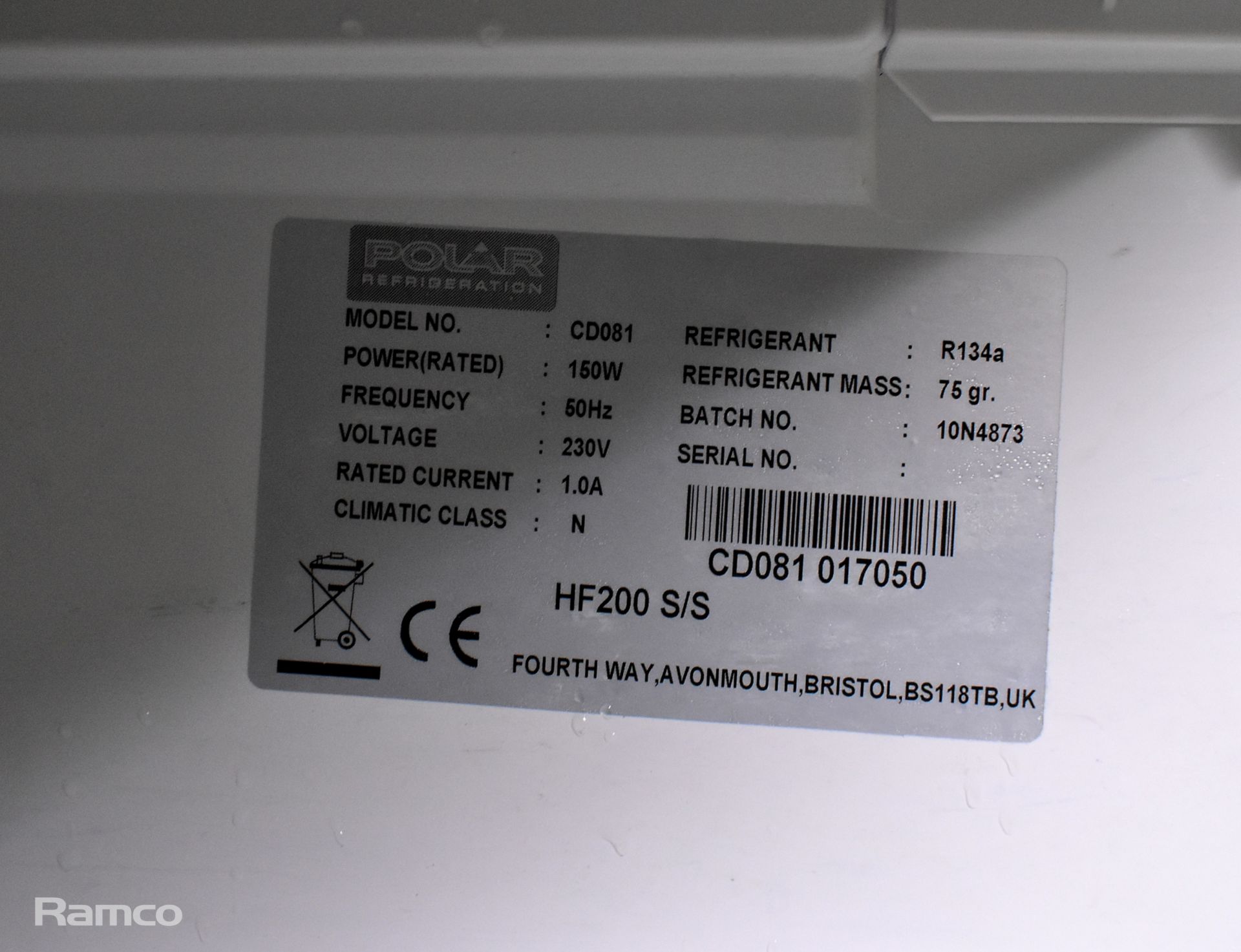 Polar CD801 undercounter freezer - W 600 x D 590 x H 840mm - Bild 3 aus 4