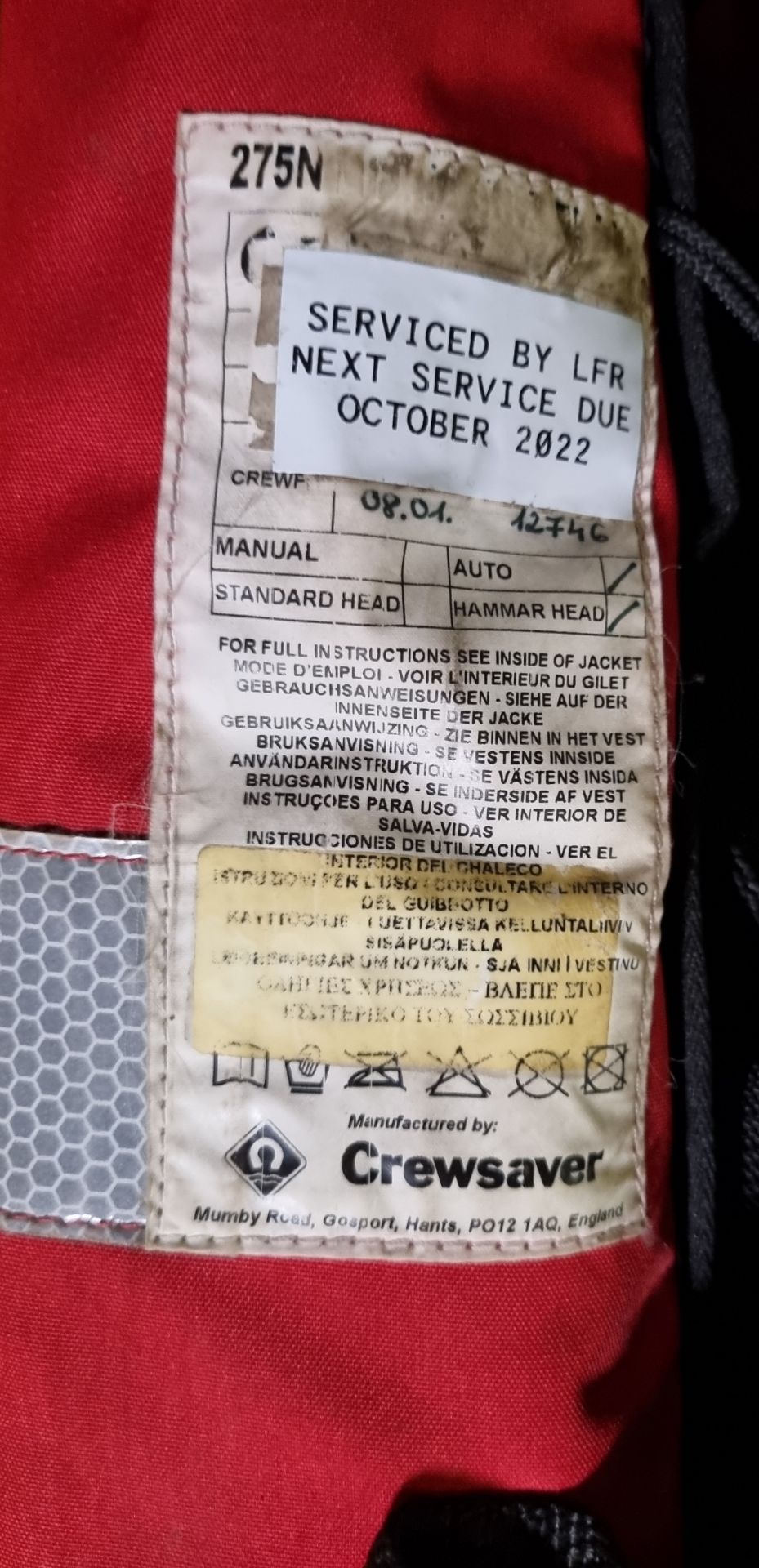 22x Crewfit 275N Crewsaver air-only lifejackets - CO2 CARTRIDGES OUT OF DATE - UNCERTIFIED - Image 6 of 6