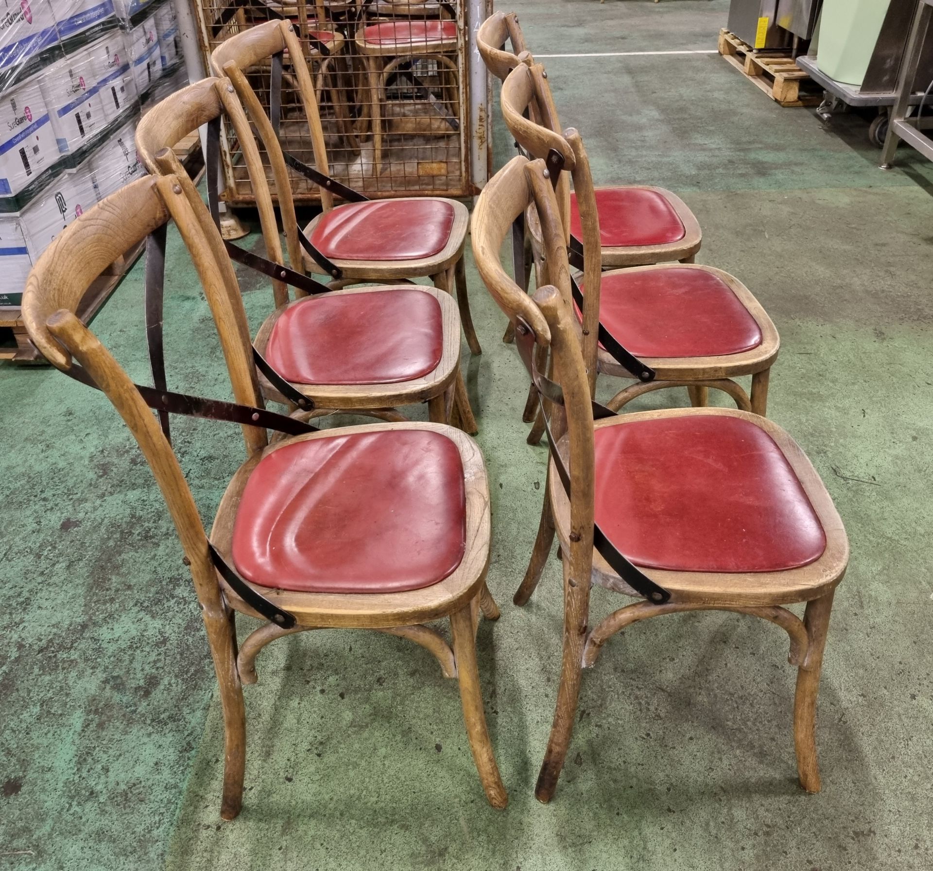 6x Wooden restaurant chairs - Image 4 of 4