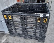 Black collapsible pallet box - L 1200 x W 1000 x H 1000mm