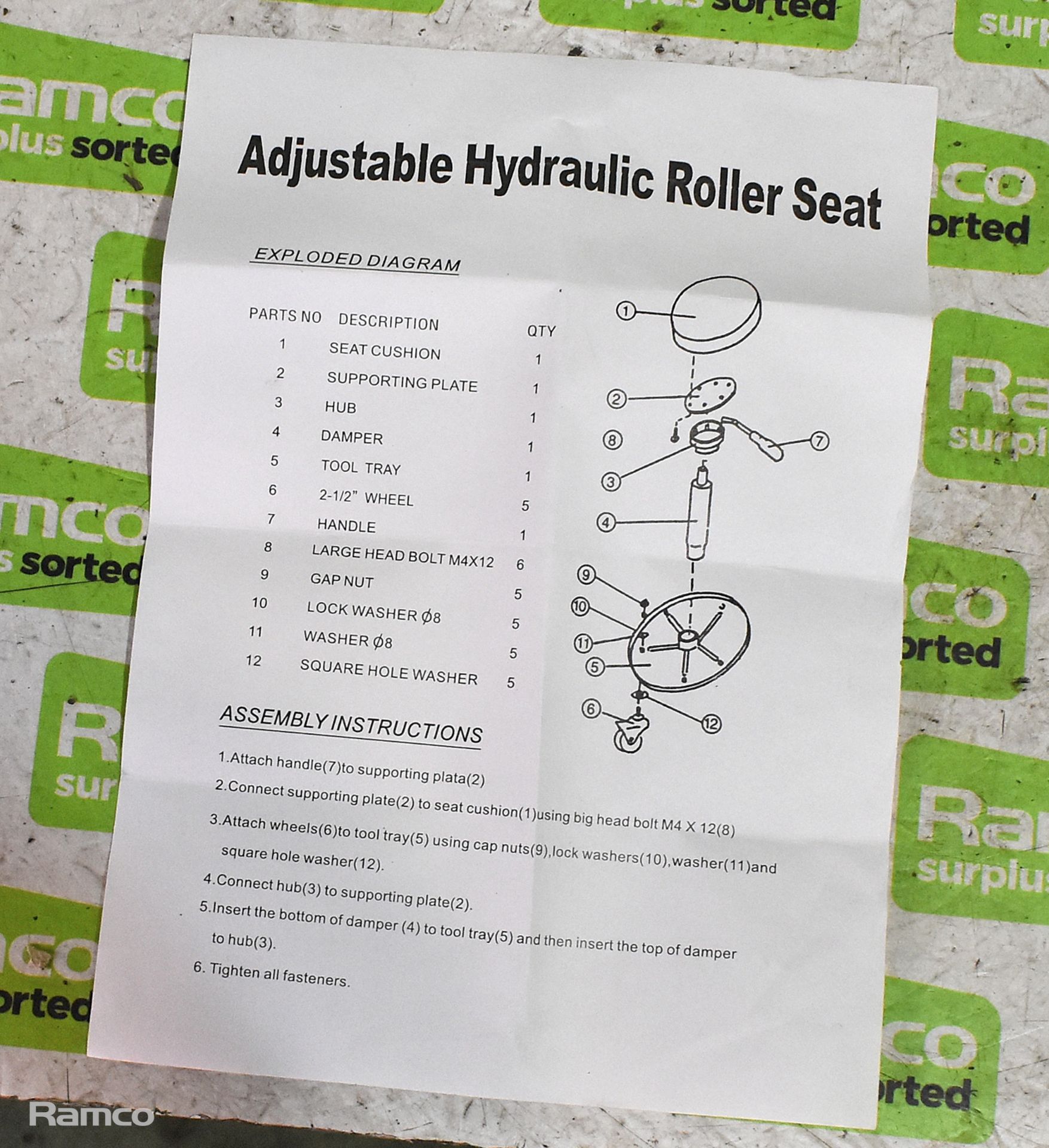 3x Pro User height adjustable stools - height: 420 - 520mm - seat diameter: 300mm - Image 7 of 8