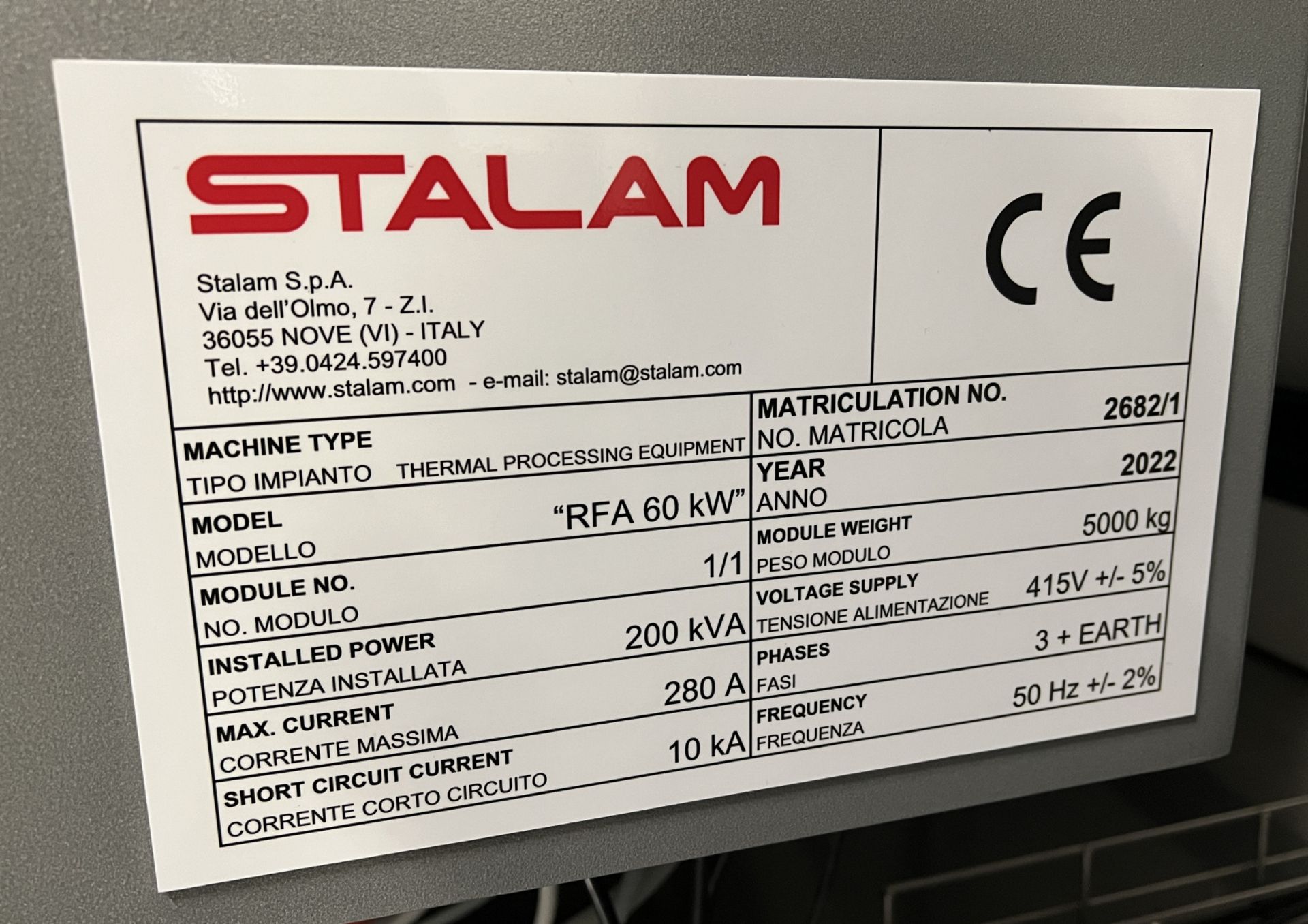 Stalam Radio Frequency Dryer – model RFA 60kW - Full details in the description - Bild 32 aus 71