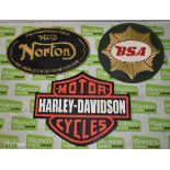 3x Signs - BSA, Norton, Harley Davidson