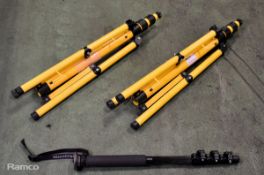 Magfiber 694 telescopic carbon monopod - length: 530 - 1660mm, 2x Yellow telescopic light tripods