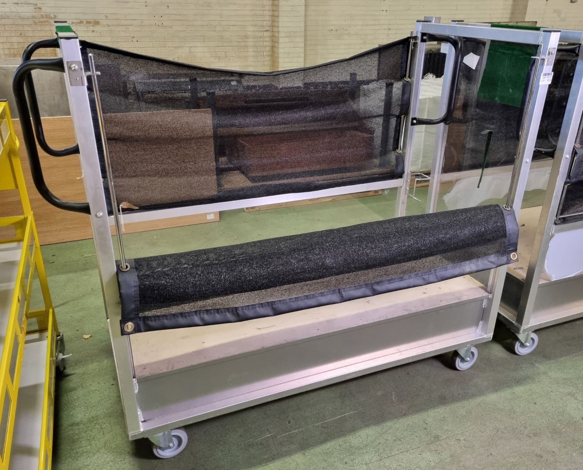 Metal trolley with mesh curtains - W 1500 x D 750 x H 1400mm - Image 2 of 4
