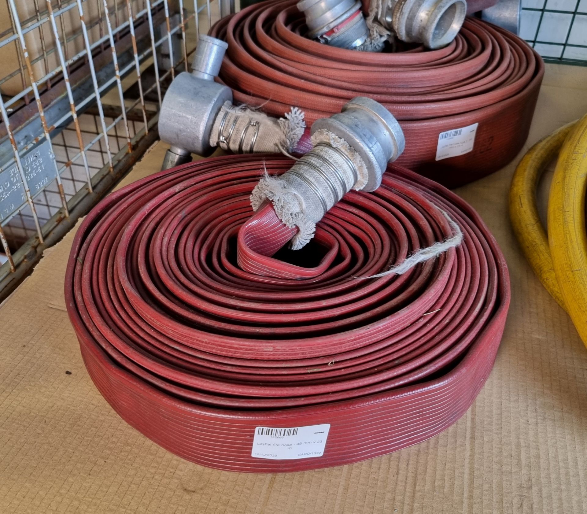 Yellow high pressure hose - 45mm dia x 10m, Layflat fire hose - see description for details - Image 5 of 5