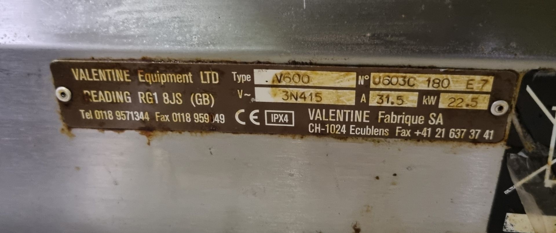 Valentine V600 stainless steel single tank electric fryer, 415V - W 600 x D 580 x H 940 mm - Bild 5 aus 5