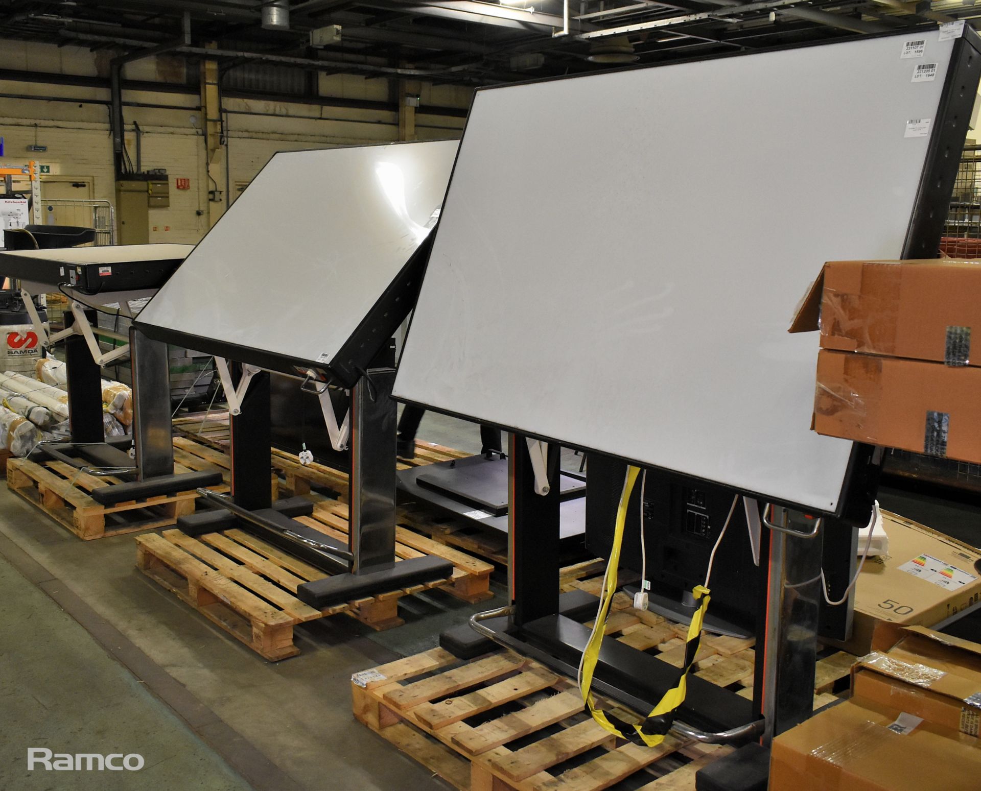 3x Portable 74 inch folding light board tables - Image 2 of 8