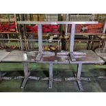 5x Square metal tables - tops are loose - W 700 x D 700 x H 750 mm
