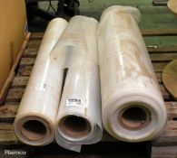 3x Rolls of plastic sheeting - W 930 mm