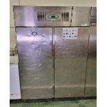 Foster EPRO G 1350H stainless steel 2 door fridge cabinet - W 1430 x D 820 x H 2050 mm