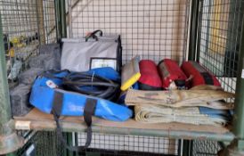 Fire service Equipment - 3x 9 ltr air cylinders, pressure hose with bag, stropes