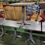 3x Square metal tables - W 700 x D 700 x H 750 mm